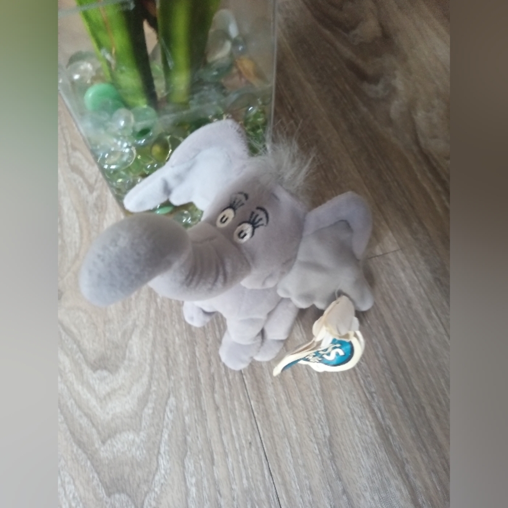 Vintage, Dr. Seuss, Gray Elephant,Stuffed Animal